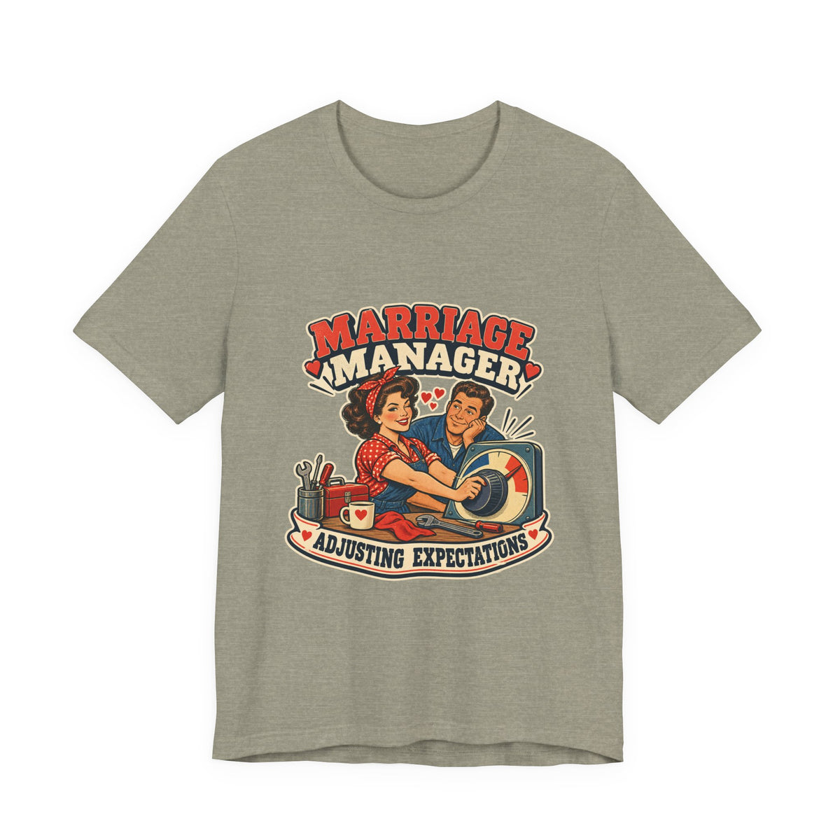 Marriage Manager Vintage Couple T-Shirt — Adjusting Expectations Retro Relationship Humor