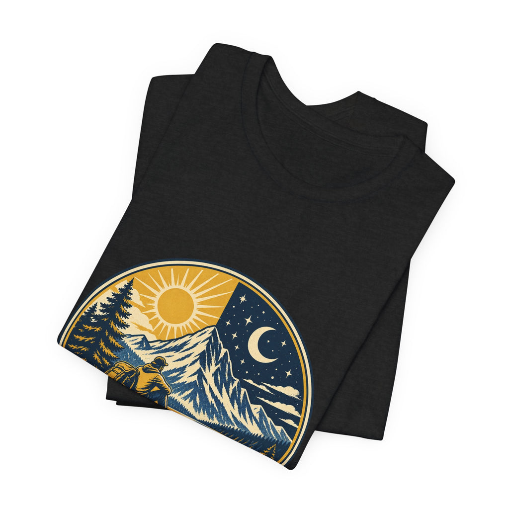 Mountain Time T-Shirt, No Clock Required Vintage Hiking Mountain Lake Tee
