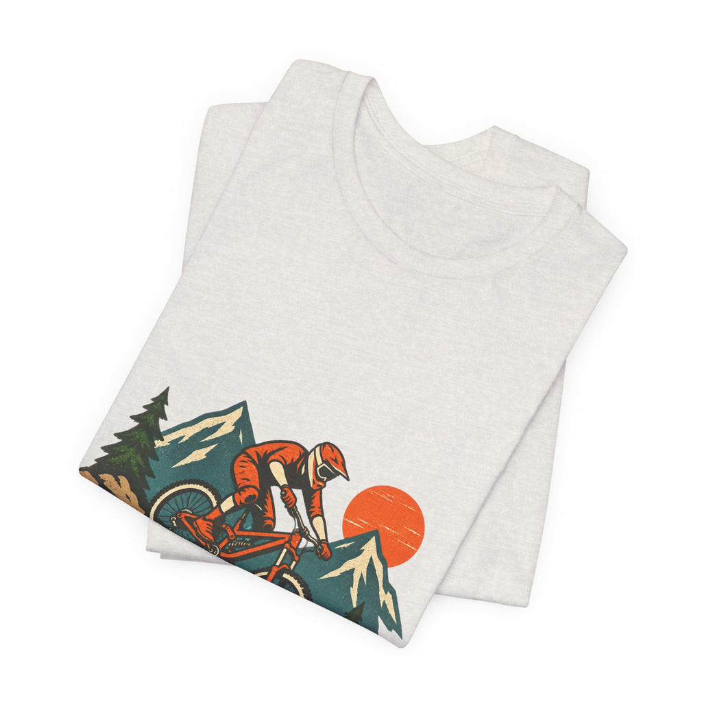 Vintage Mountain Biker Tee, Retro Downhill Cycling and Alpine Trail Shirt