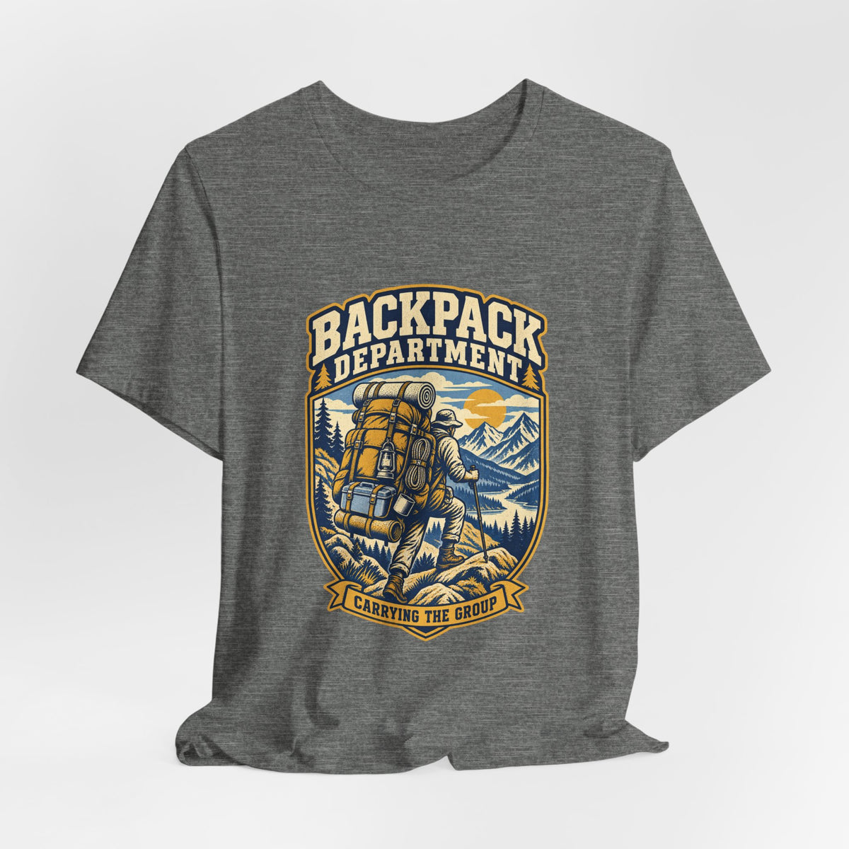 Backpack Department T-Shirt — Carrying the Group Vintage Hiking Tee