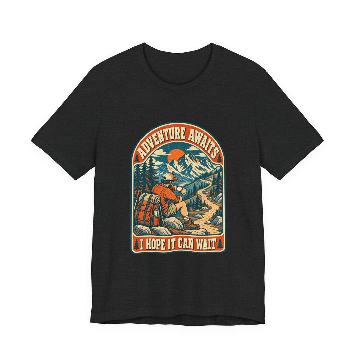 Adventure Awaits Hiking T-Shirt – Vintage Mountain Trail Hiker Tee
