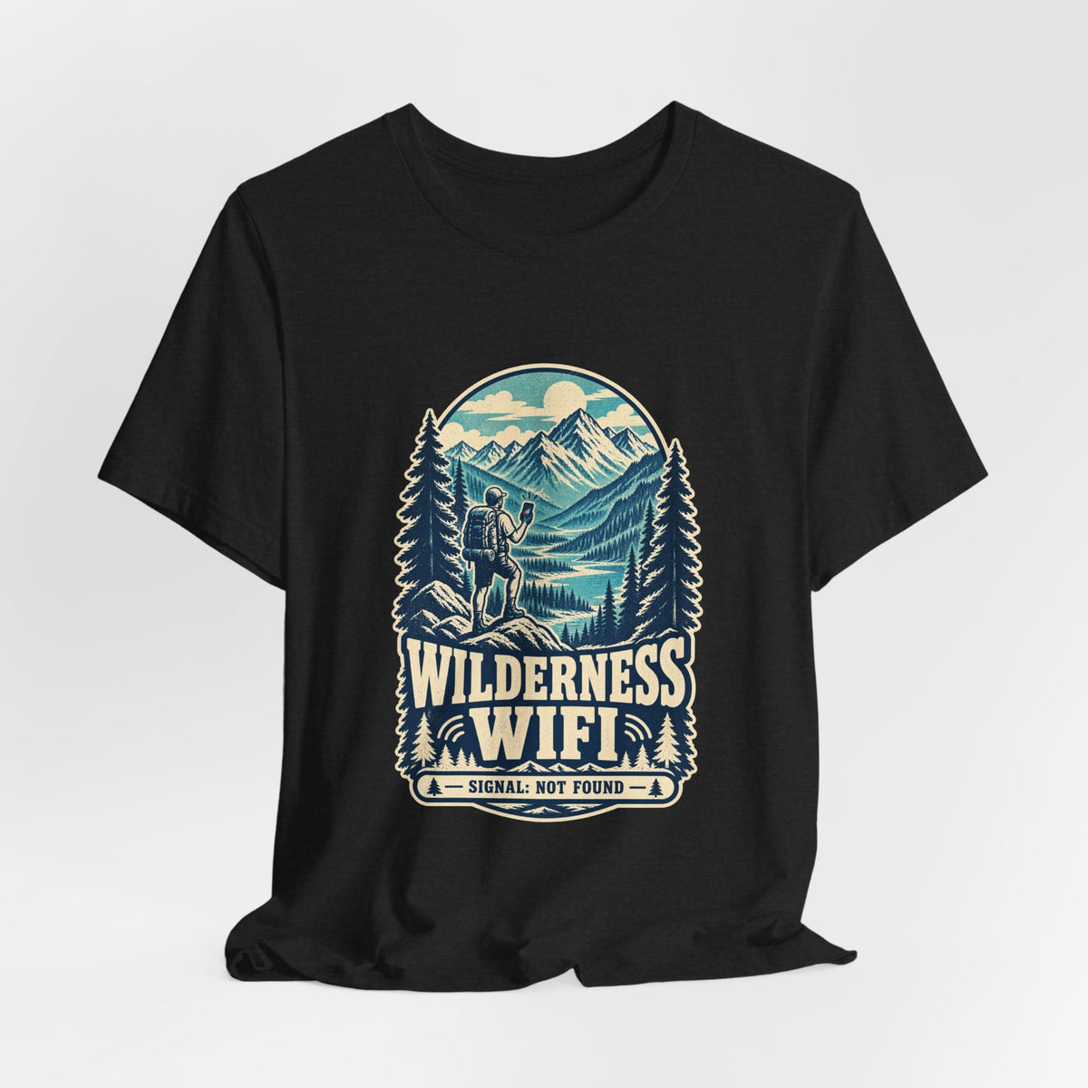 Wilderness WiFi T-Shirt — Signal Not Found Vintage Mountain Hiking Tee
