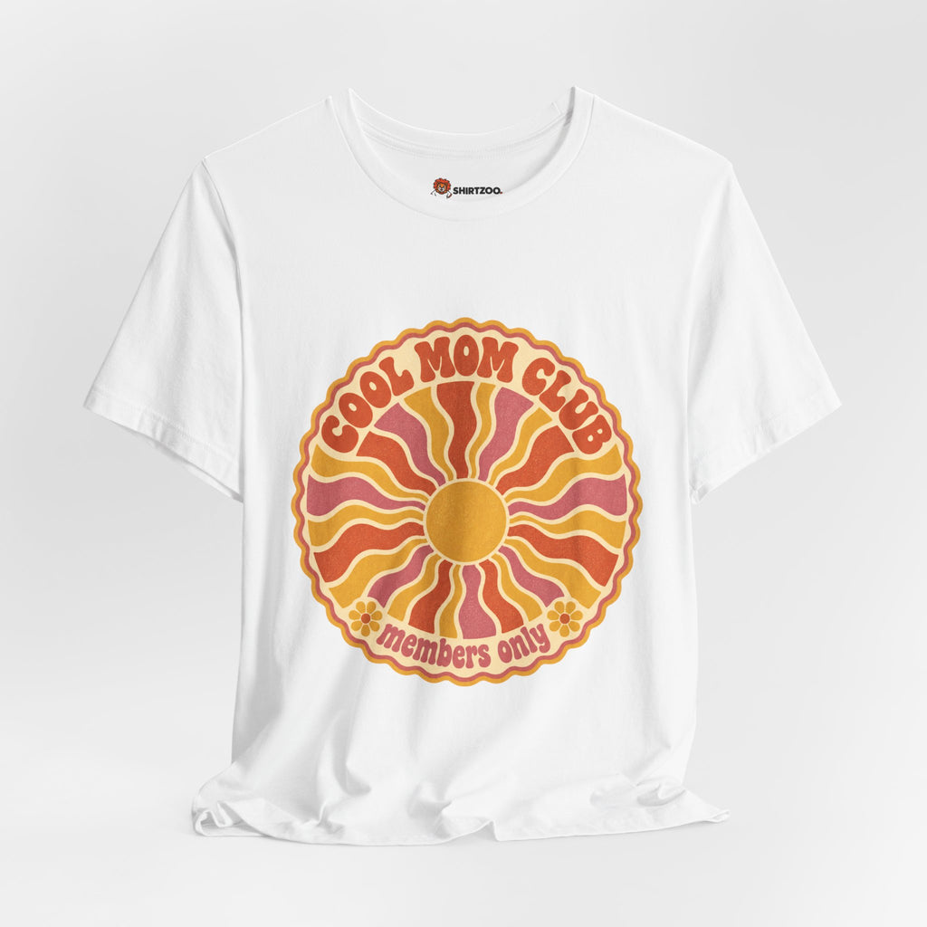 Cool Mom Club Tee — Retro Sun Graphic "Members Only" Mother's Day Shirt