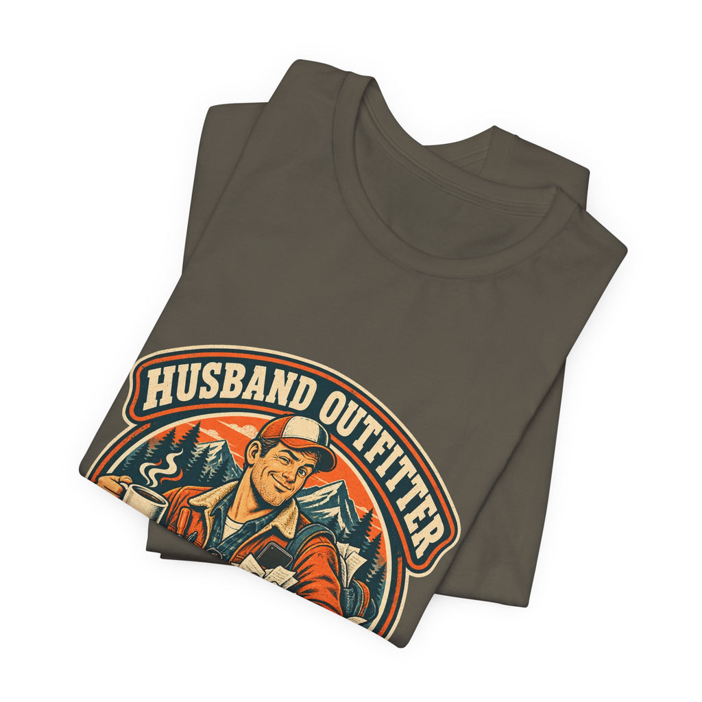 Husband Outfitter Coffee Keys Receipts T-Shirt — Retro Multitasker Husband Humor Tee