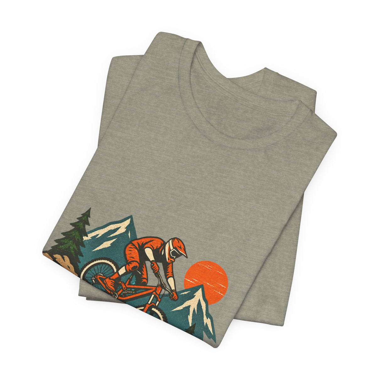 Vintage Mountain Biker Tee, Retro Downhill Cycling and Alpine Trail Shirt
