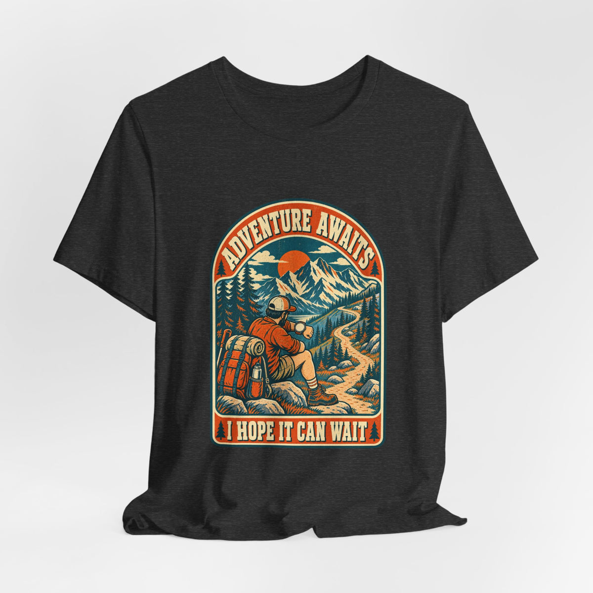 Adventure Awaits Hiking T-Shirt – Vintage Mountain Trail Hiker Tee