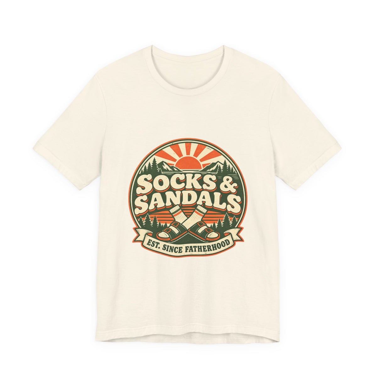 Socks & Sandals Fatherhood T-Shirt | Vintage Dad Humor Outdoor Graphic Tee