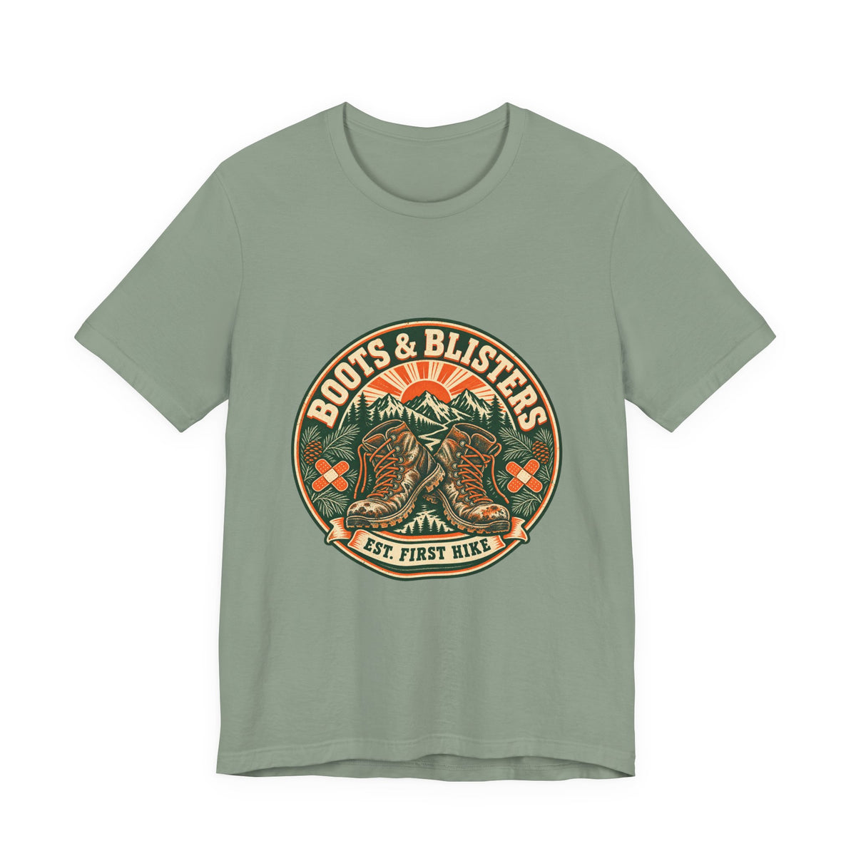 Boots & Blisters T-Shirt — Vintage Hiking Boots Mountain Trail Tee
