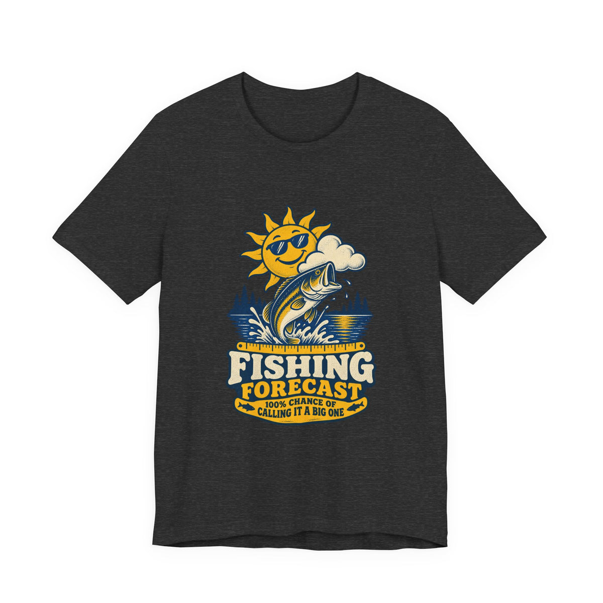 Fishing Forecast T-Shirt — 100% Chance of Calling It a Big One Vintage Fishing Tee
