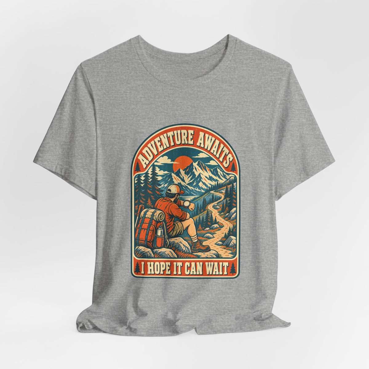 Adventure Awaits Hiking T-Shirt – Vintage Mountain Trail Hiker Tee