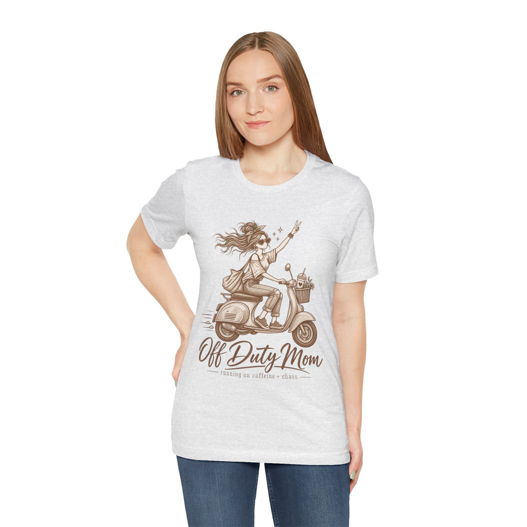 Off Duty Mom Scooter Graphic Tee — Relaxed 'Off Duty Mom' Mother's Day T‑Shirt