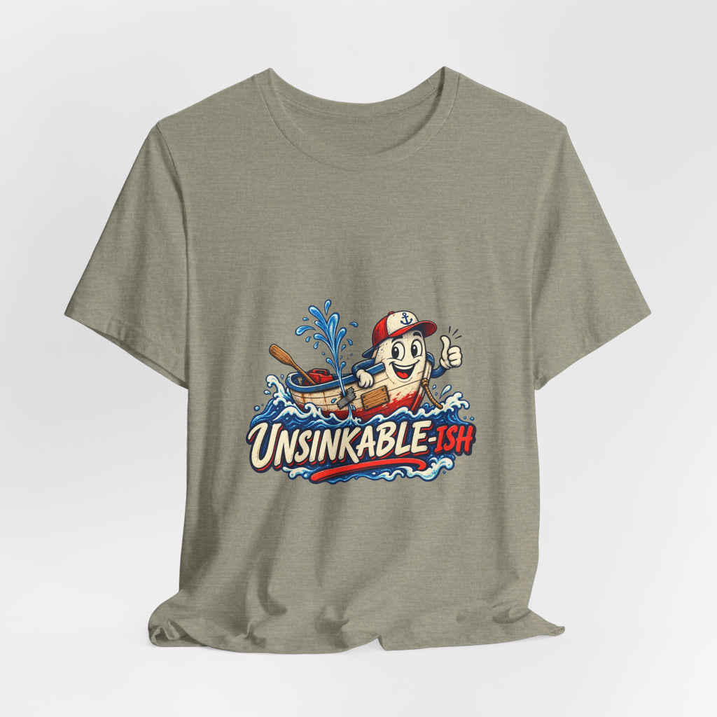 Unsinkable-ish Boat T-Shirt, Funny Nautical Vintage Cartoon Tee