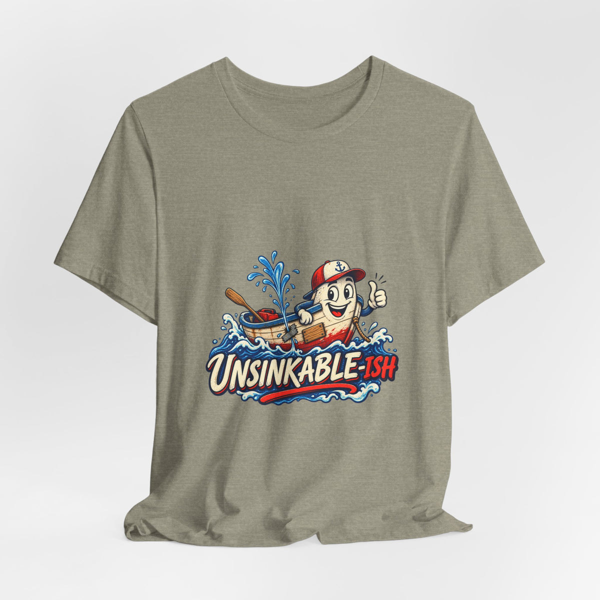 Unsinkable-ish Boat T-Shirt, Funny Nautical Vintage Cartoon Tee