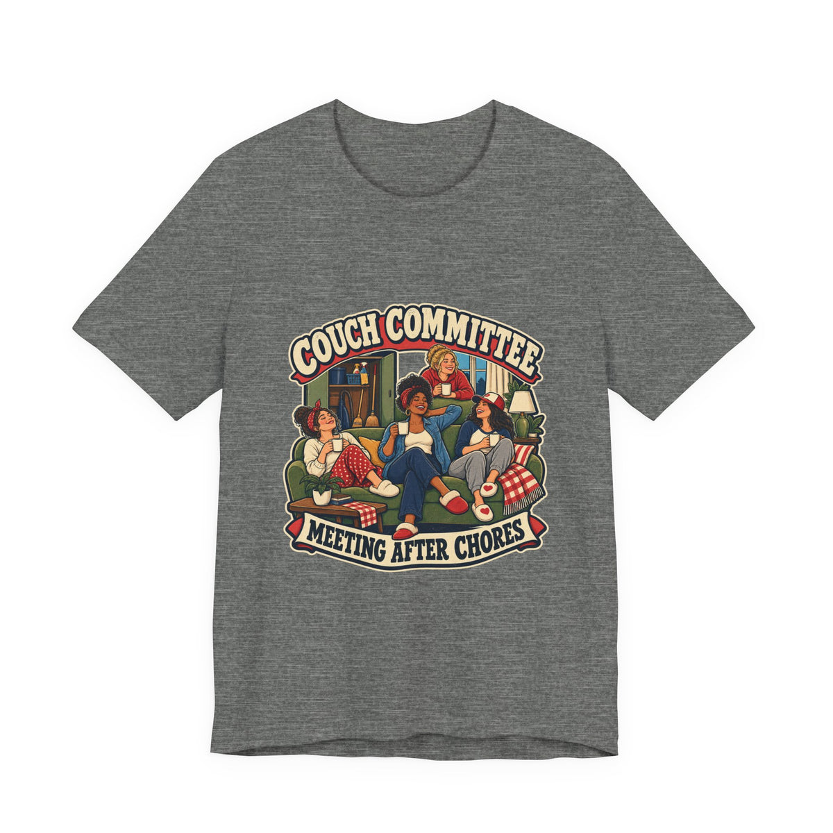 Couch Committee Meeting After Chores Vintage Coffee Girls T-Shirt