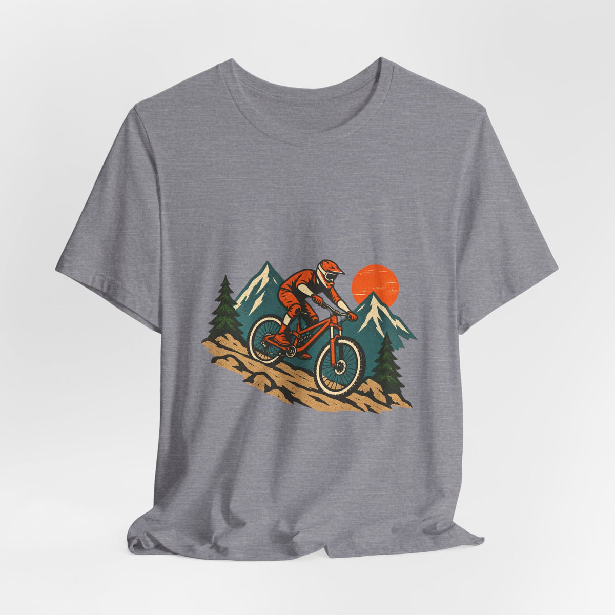 Vintage Mountain Biker Tee, Retro Downhill Cycling and Alpine Trail Shirt