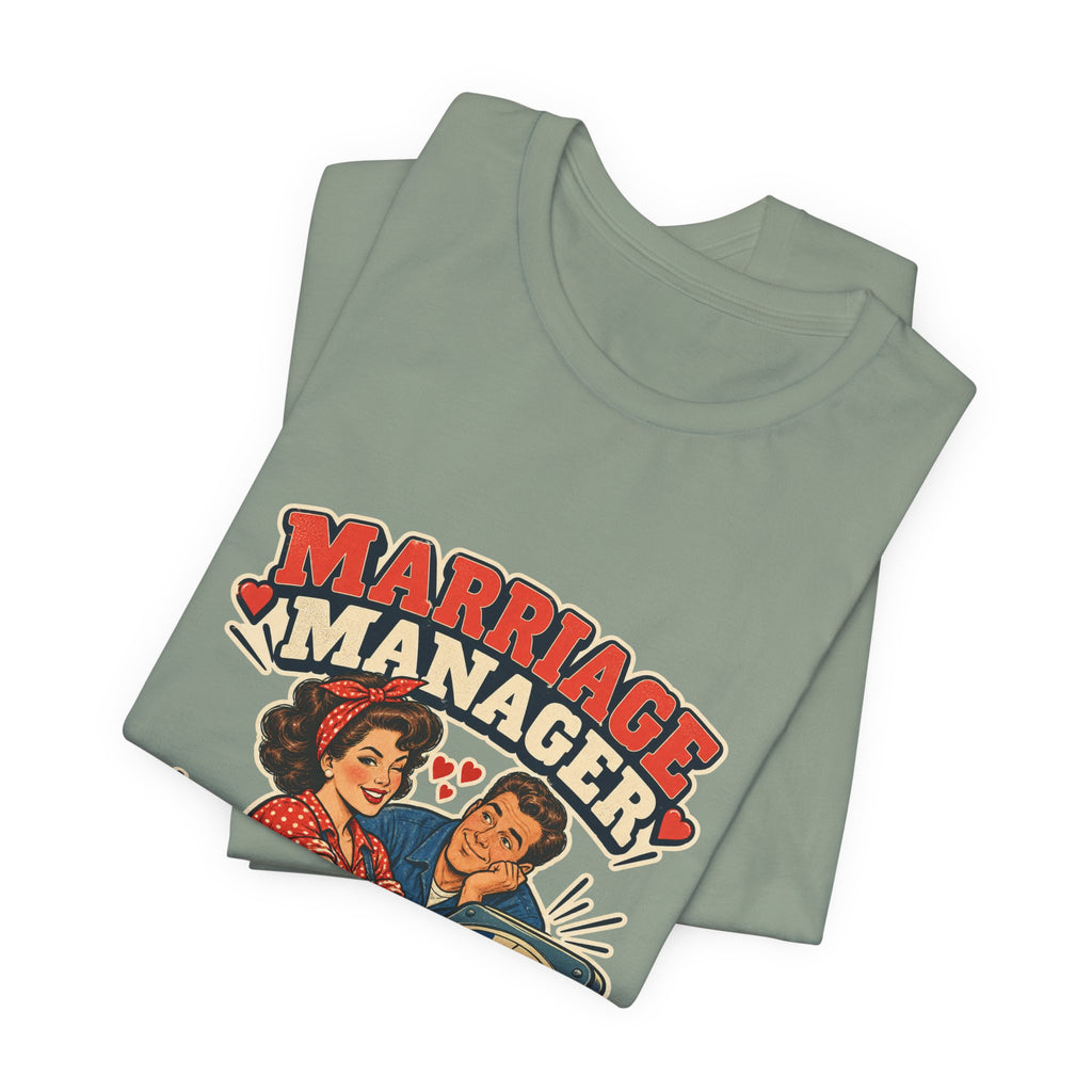 Marriage Manager Vintage Couple T-Shirt — Adjusting Expectations Retro Relationship Humor