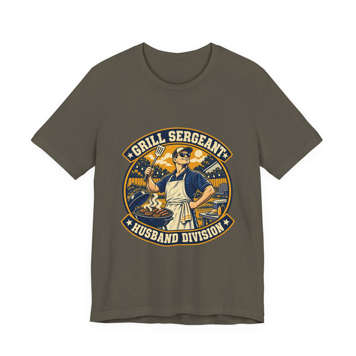 Grill Sergeant Husband Division Vintage BBQ T-Shirt