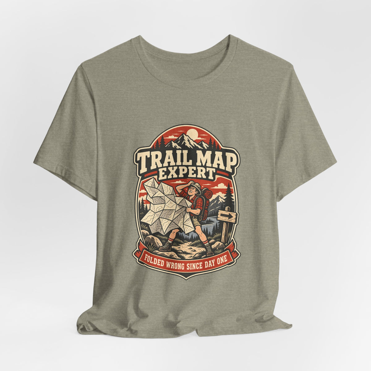 Trail Map Expert T-Shirt — Folded Wrong Since Day One Vintage Hiking Tee