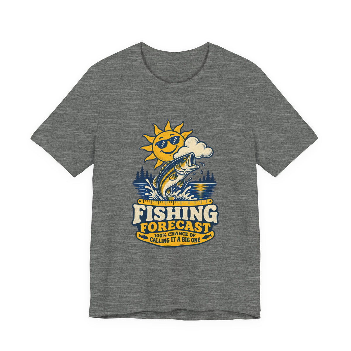 Fishing Forecast T-Shirt — 100% Chance of Calling It a Big One Vintage Fishing Tee