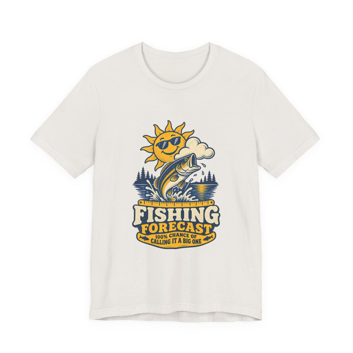 Fishing Forecast T-Shirt — 100% Chance of Calling It a Big One Vintage Fishing Tee