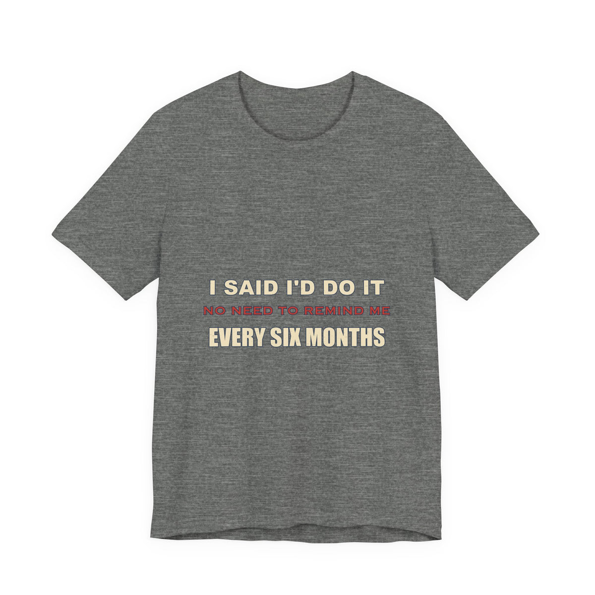 I Said I'd Do It Every Six Months T-Shirt — Funny Procrastination Humor Tee