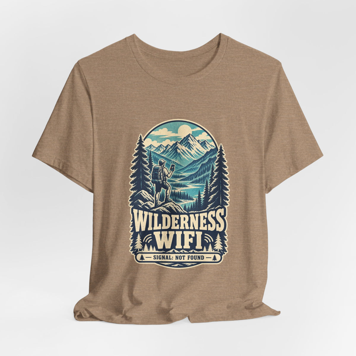 Wilderness WiFi T-Shirt — Signal Not Found Vintage Mountain Hiking Tee