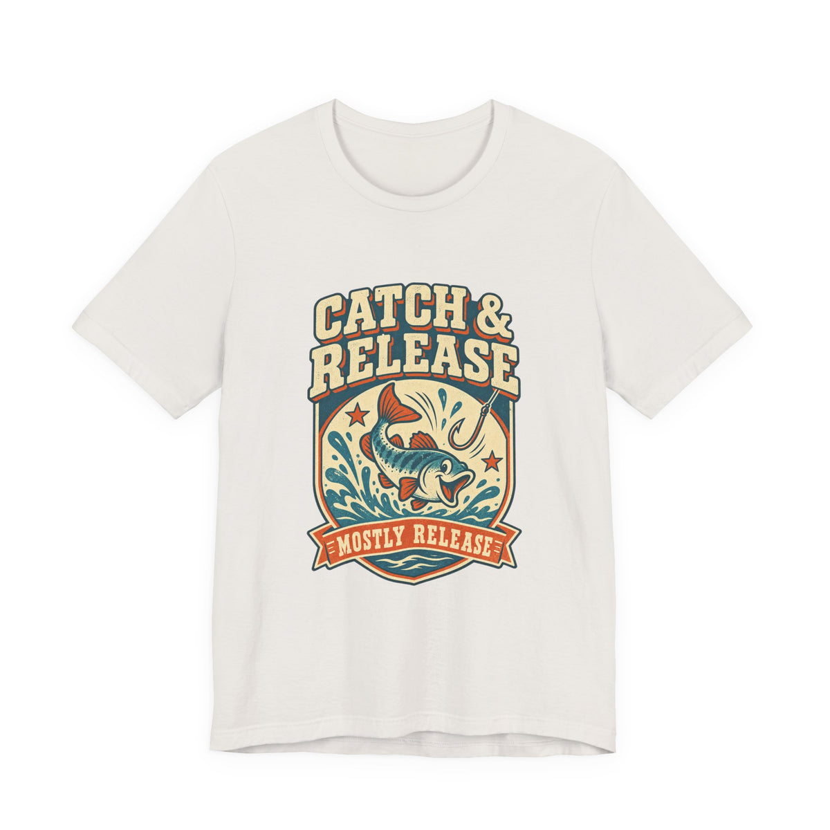 Catch & Release T-Shirt — Mostly Release Vintage Fishing Tee