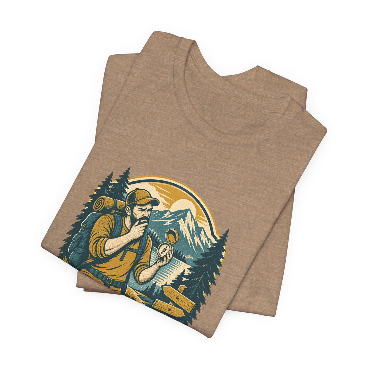 Serious Hiker T-Shirt — Casual Navigator Vintage Hiking Compass Mountain Tee