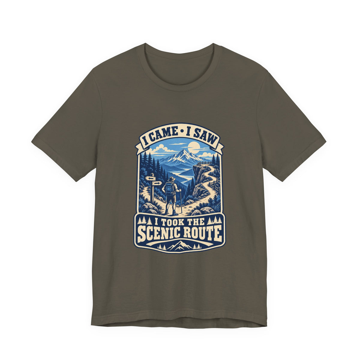 I Took the Scenic Route T-Shirt, Vintage Hiking Mountain Adventure Tee