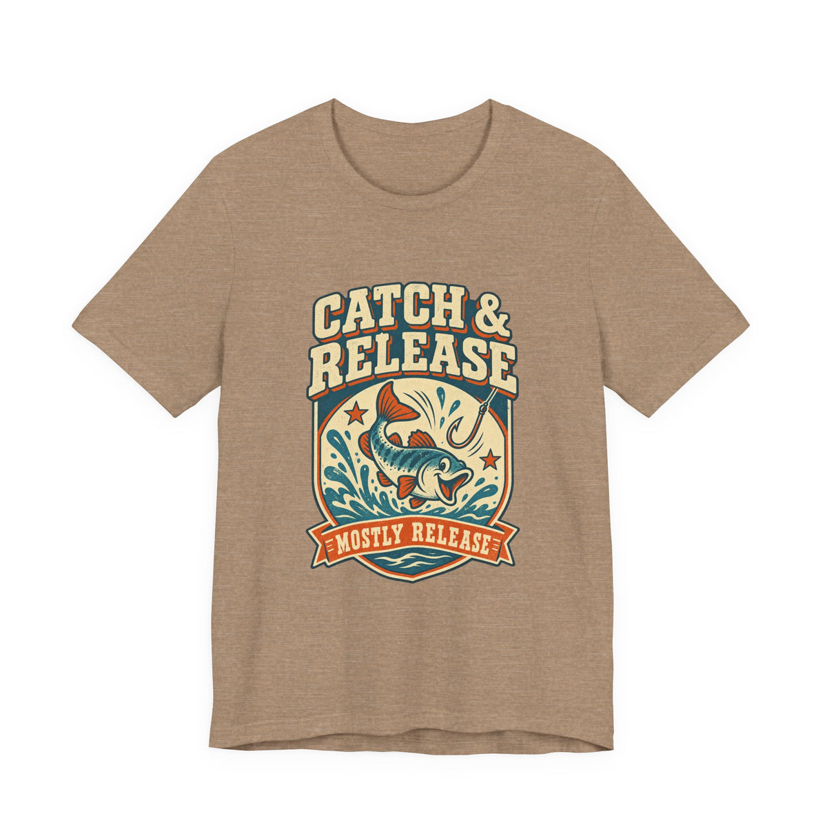 Catch & Release T-Shirt — Mostly Release Vintage Fishing Tee