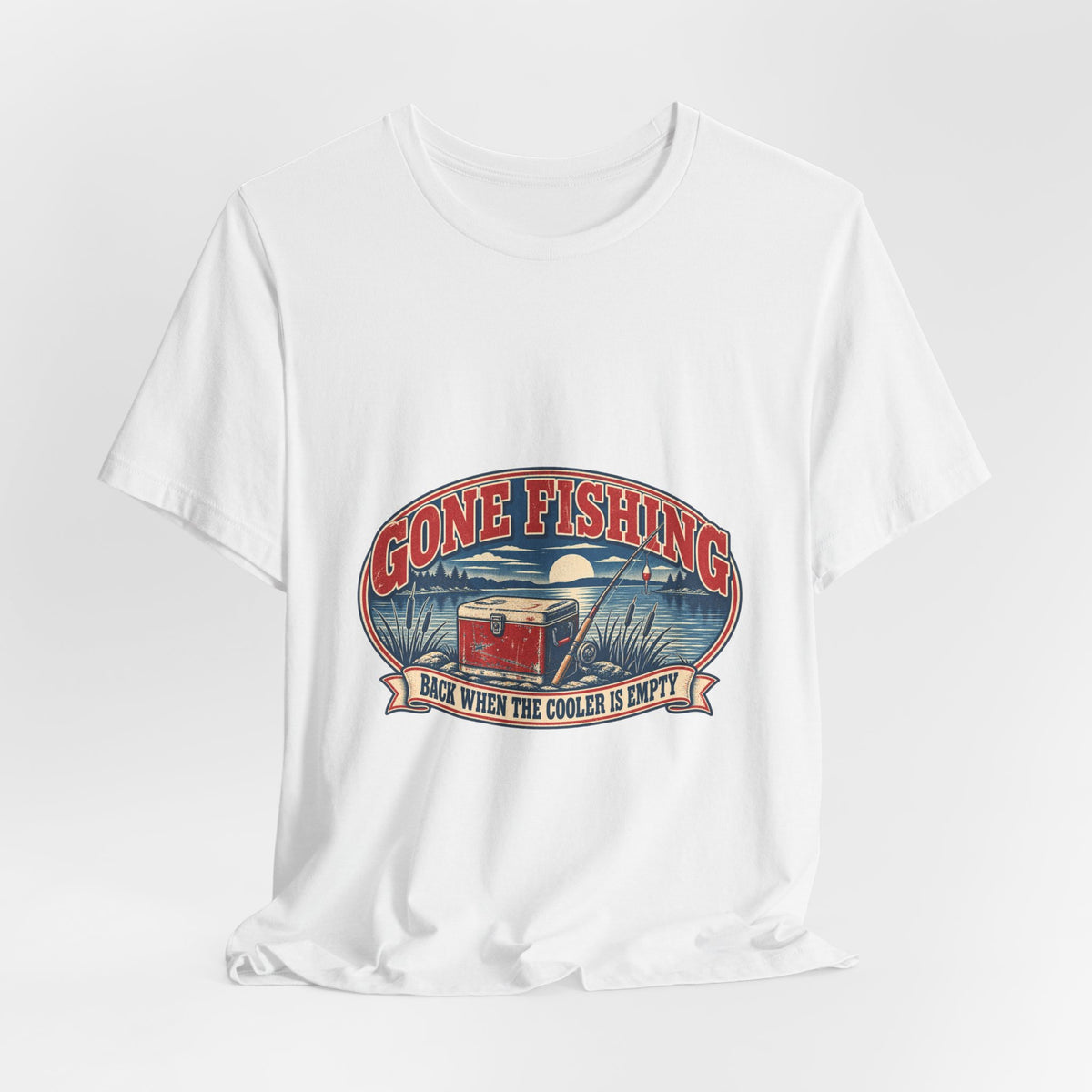 Gone Fishing T-Shirt — Back When the Cooler Is Empty Vintage Fishing Tee