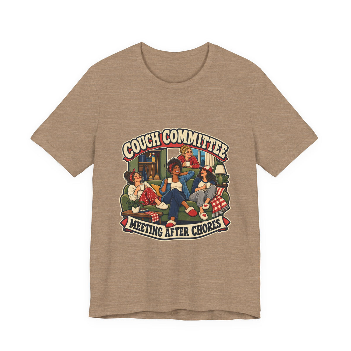 Couch Committee Meeting After Chores Vintage Coffee Girls T-Shirt