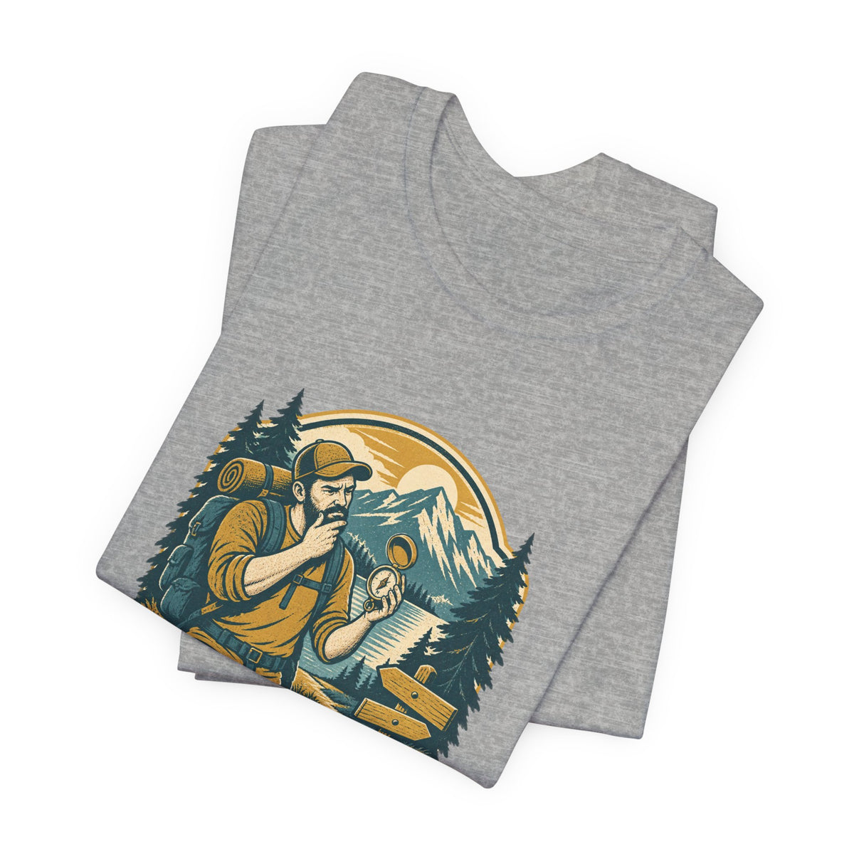 Serious Hiker T-Shirt — Casual Navigator Vintage Hiking Compass Mountain Tee