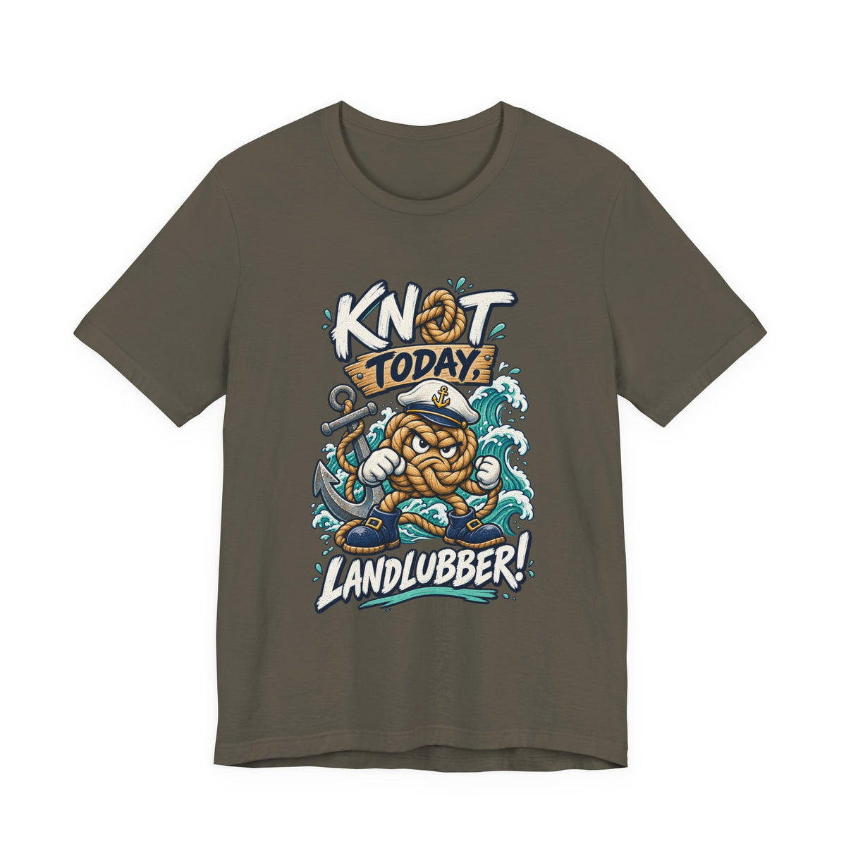 Knot Today Landlubber T-Shirt – Funny Nautical Sailor Rope Character Vintage Ocean Tee