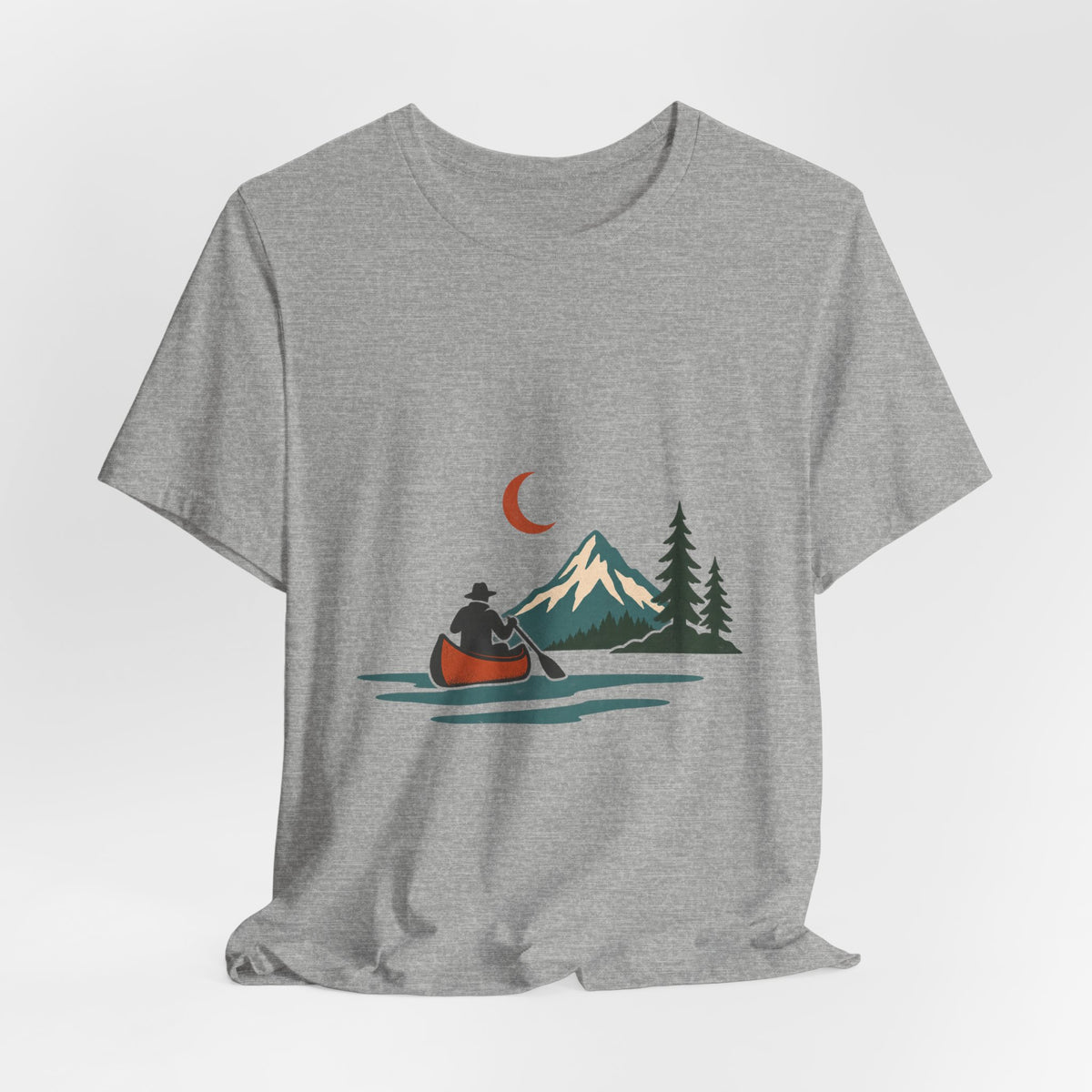 Vintage Canoe Moon T-Shirt — Mountain Lake Paddler Wilderness Tee
