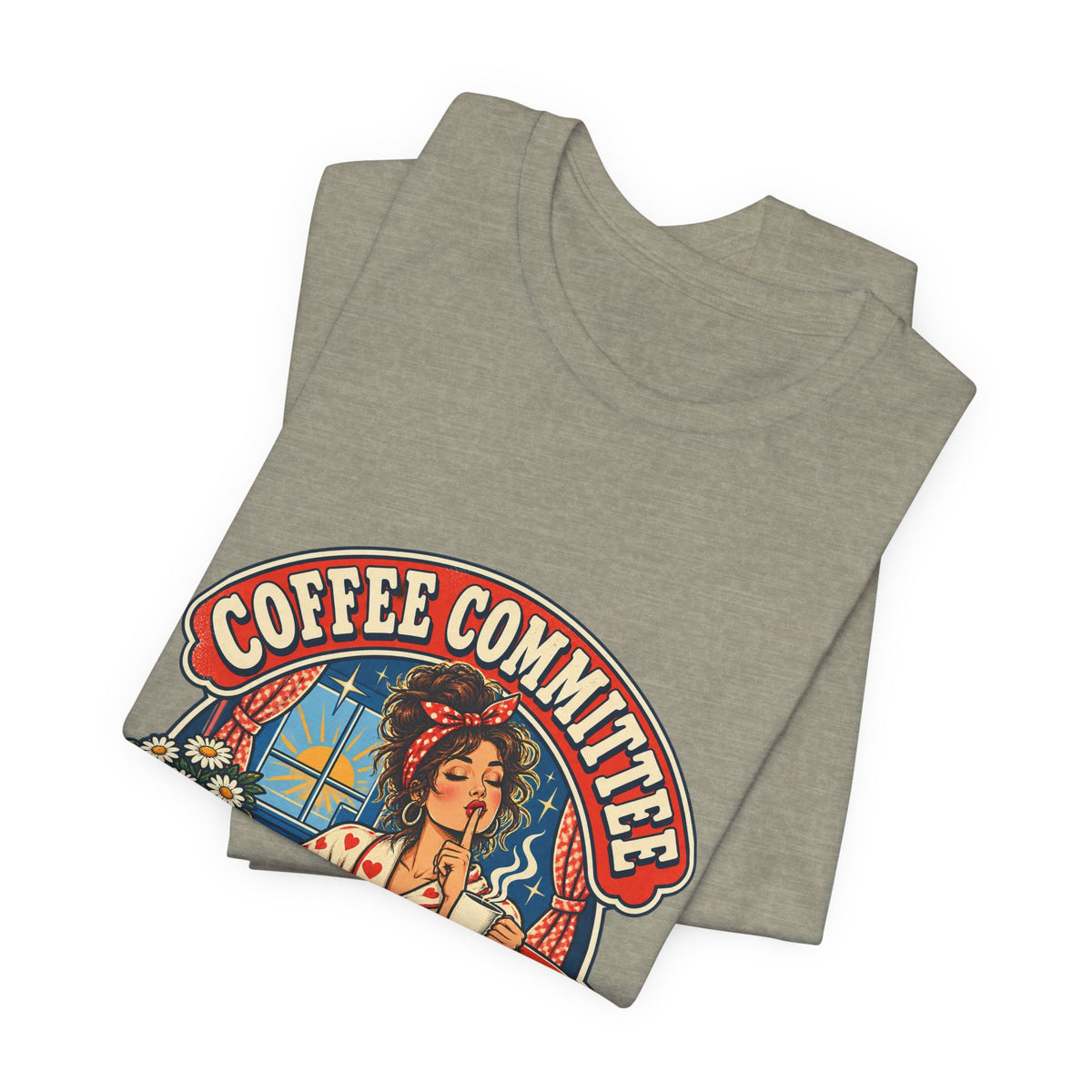 Coffee Committee T-Shirt, Meeting Before Talking Retro Coffee Lover Tee