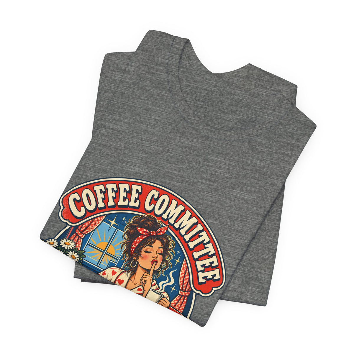 Coffee Committee T-Shirt, Meeting Before Talking Retro Coffee Lover Tee