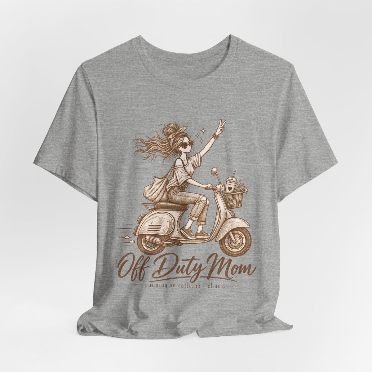 Off Duty Mom Scooter Graphic Tee — Relaxed 'Off Duty Mom' Mother's Day T‑Shirt