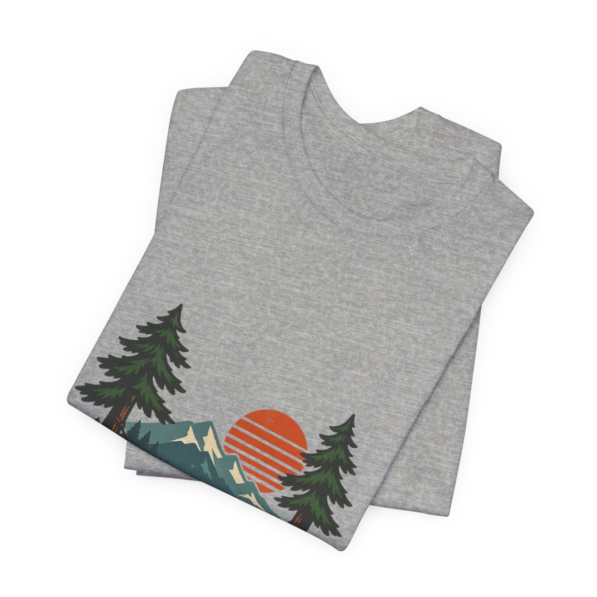 Vintage Hammock Sunset T-Shirt — Mountain Lake Camping and Outdoor Relaxation Tee