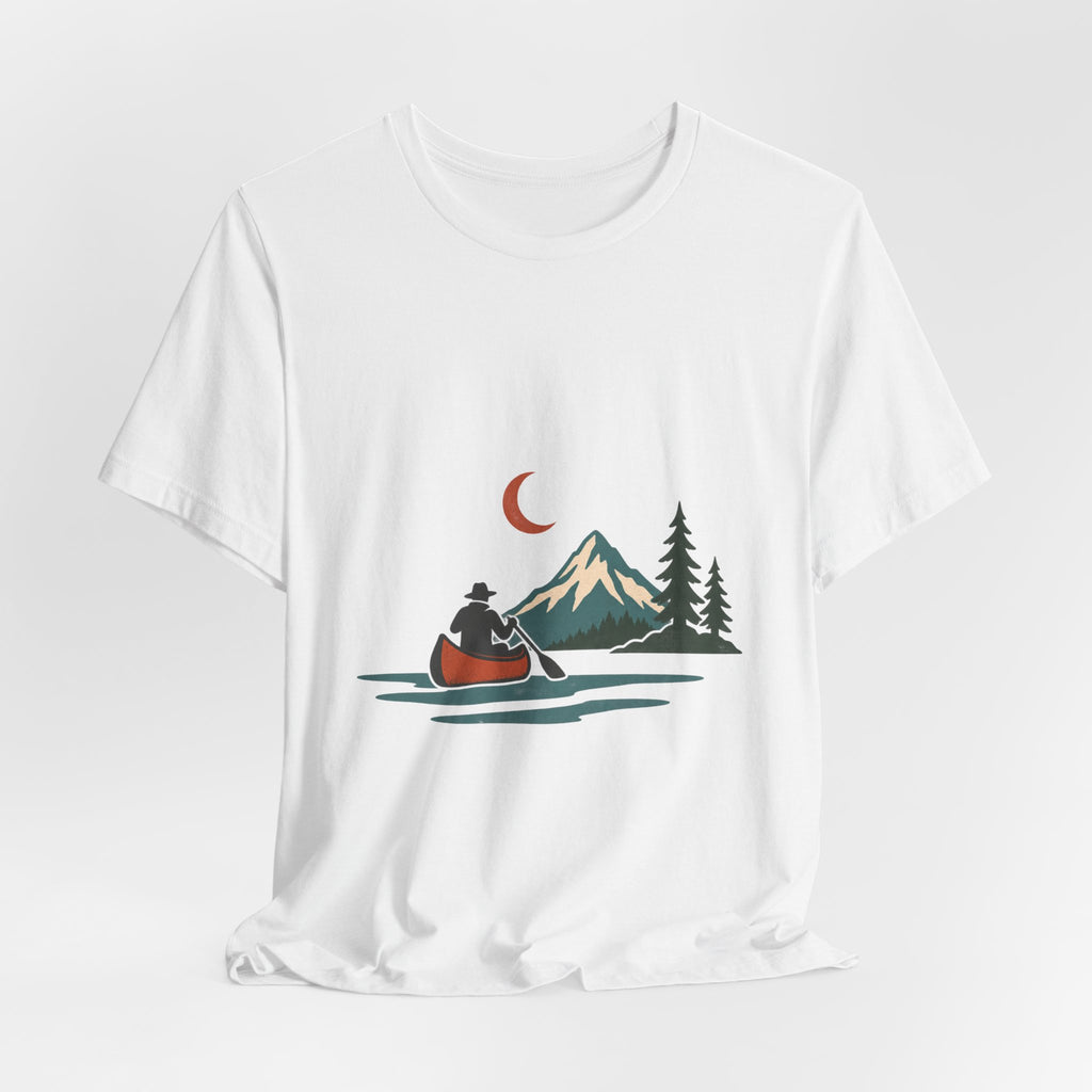 Vintage Canoe Moon T-Shirt — Mountain Lake Paddler Wilderness Tee