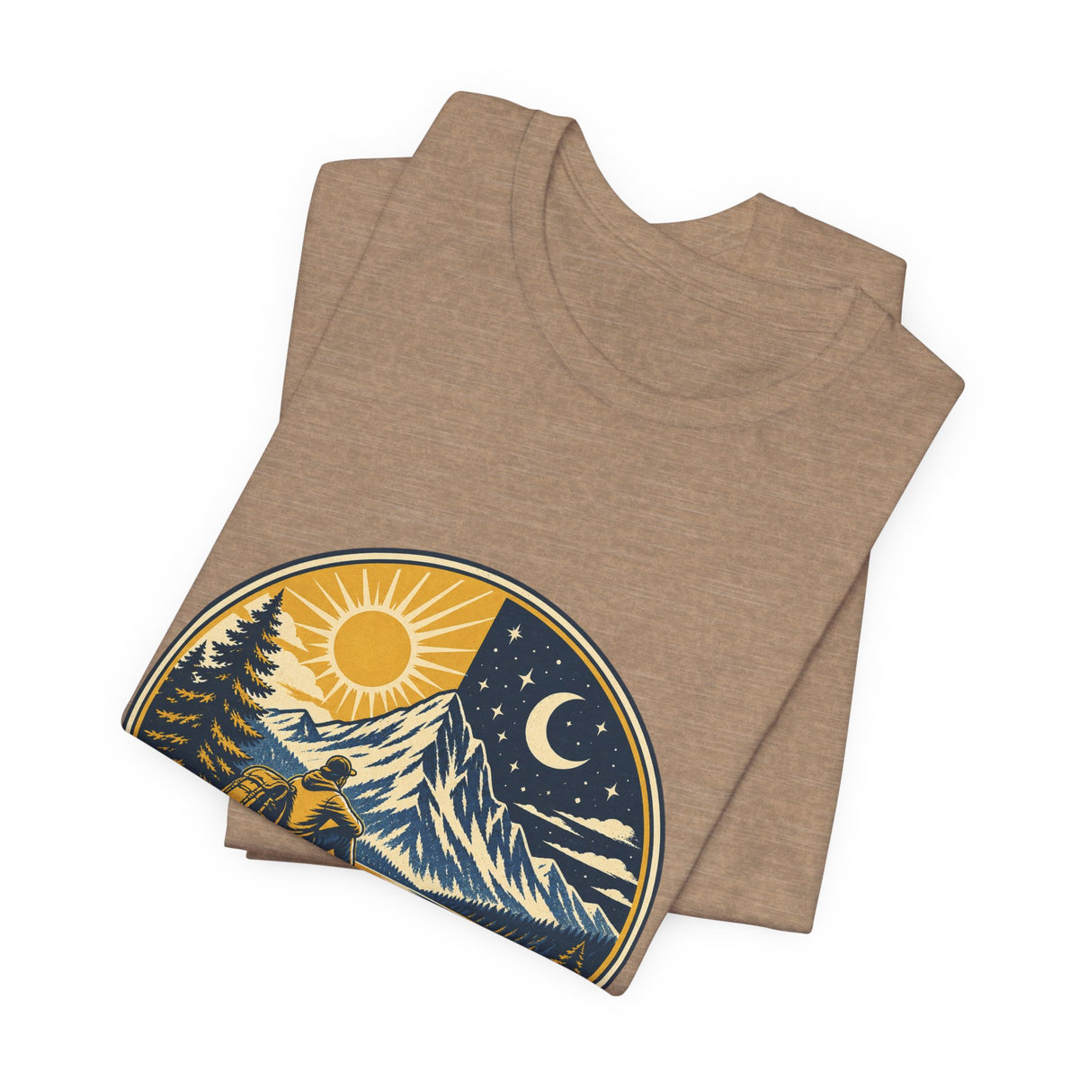 Mountain Time T-Shirt, No Clock Required Vintage Hiking Mountain Lake Tee