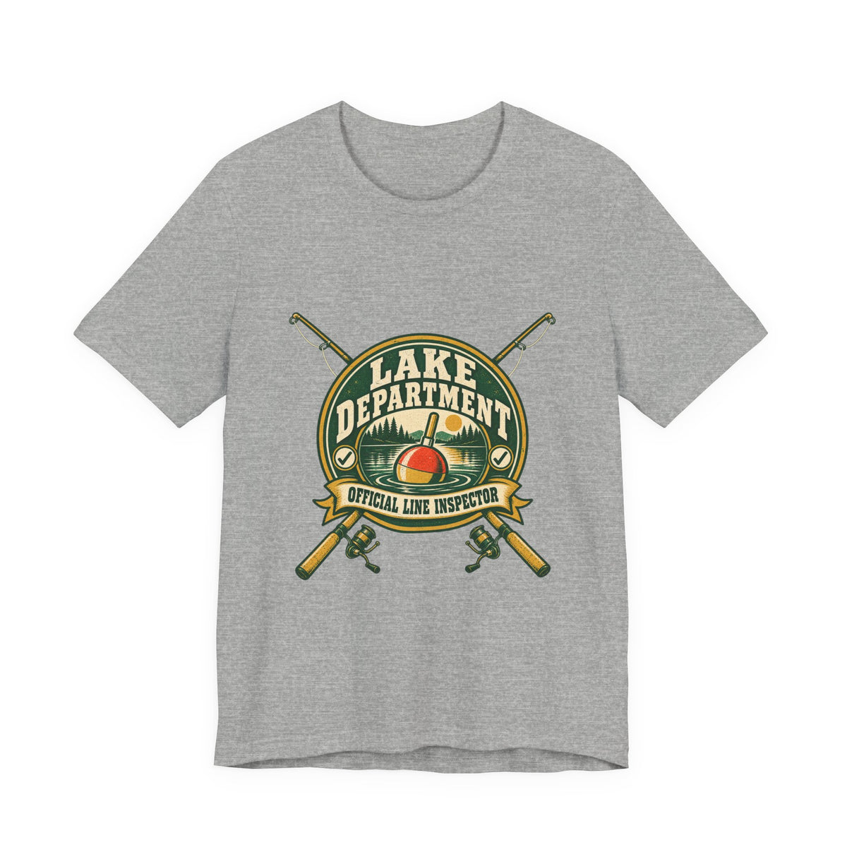 Lake Department Official Line Inspector T-Shirt — Vintage Fishing Badge Tee