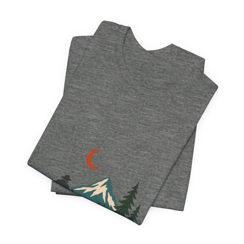 Vintage Canoe Moon T-Shirt — Mountain Lake Paddler Wilderness Tee