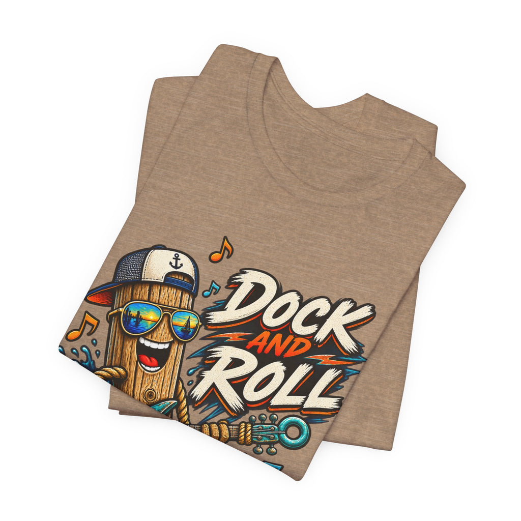 Dock and Roll T-Shirt, Funny Nautical Guitar Vintage Lake Life Tee