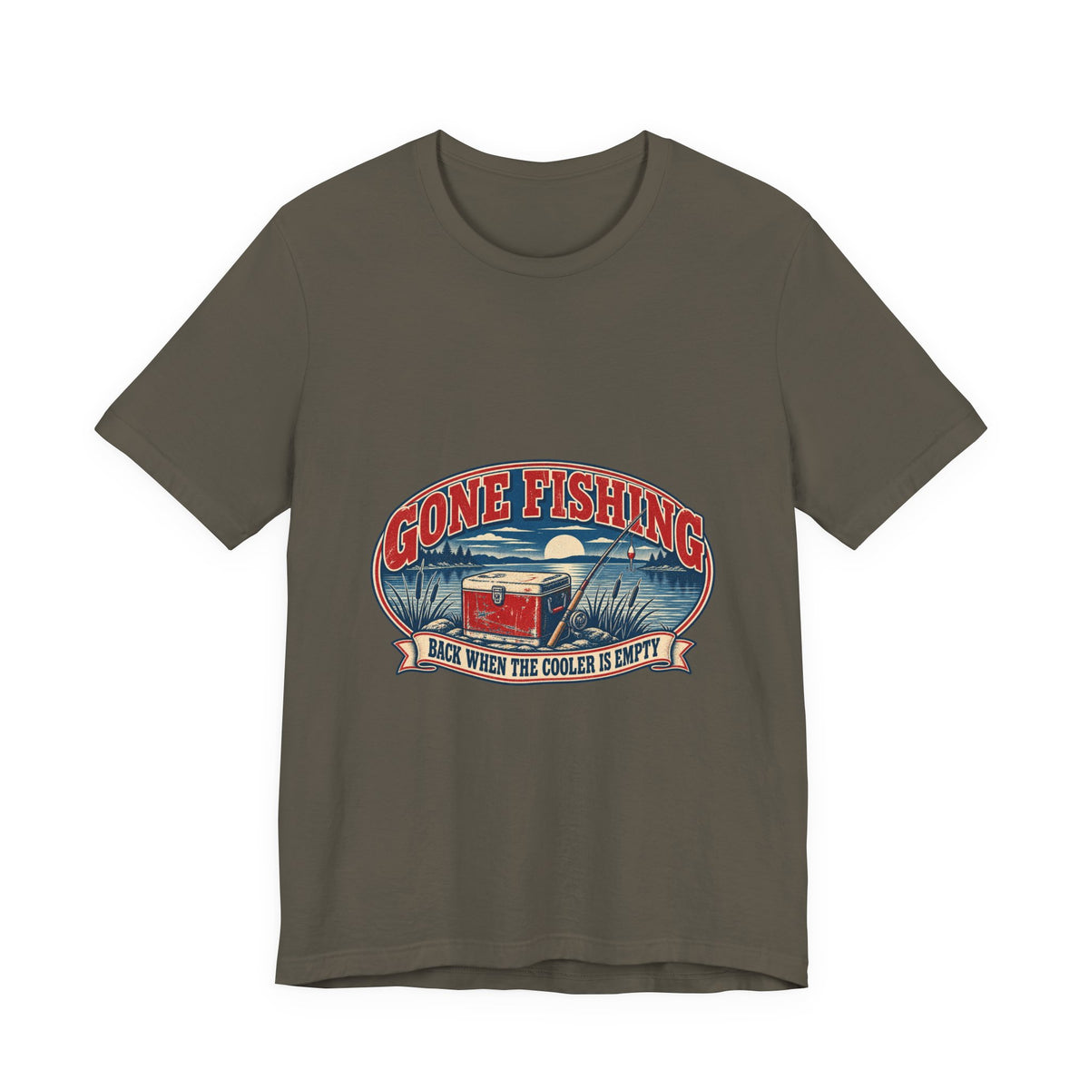 Gone Fishing T-Shirt — Back When the Cooler Is Empty Vintage Fishing Tee