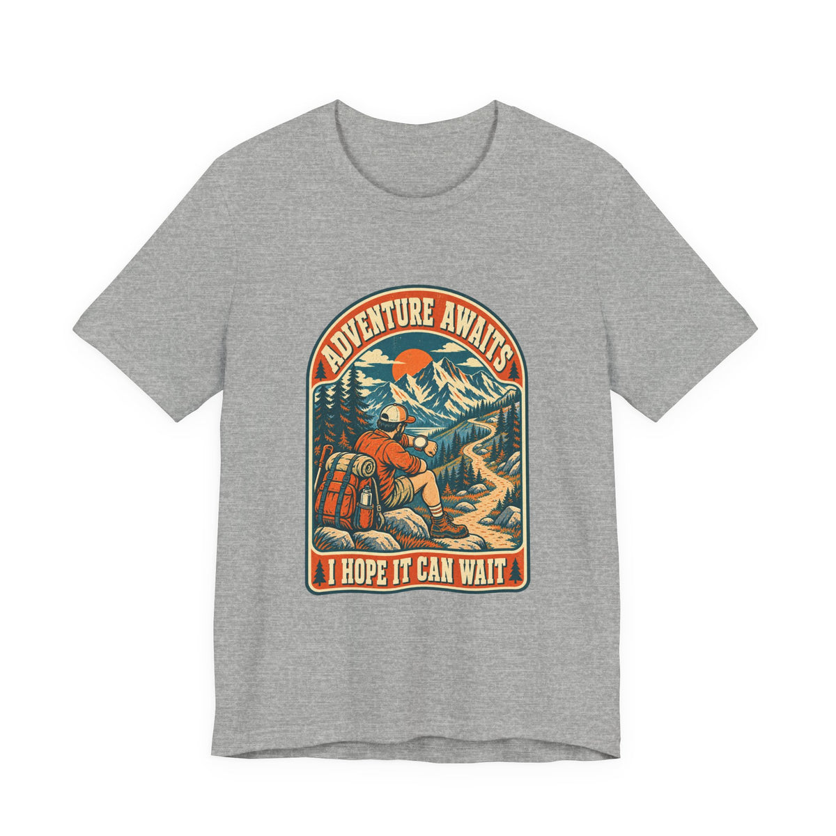 Adventure Awaits Hiking T-Shirt – Vintage Mountain Trail Hiker Tee