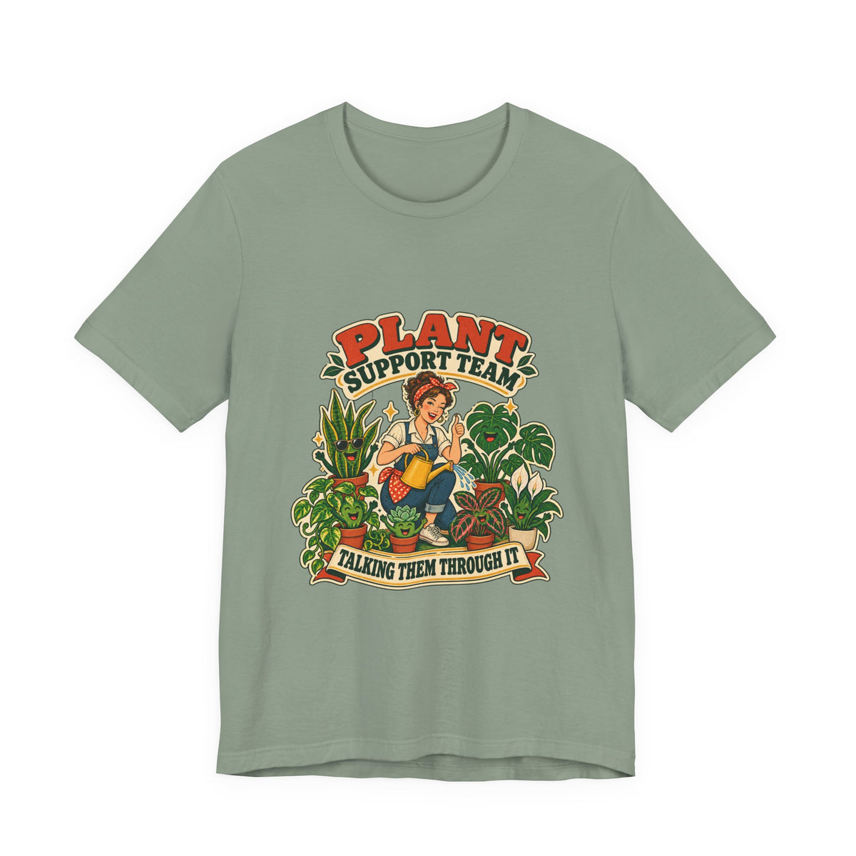 Plant Support Team T-Shirt, Talking Them Through It Vintage Plant Lady Tee