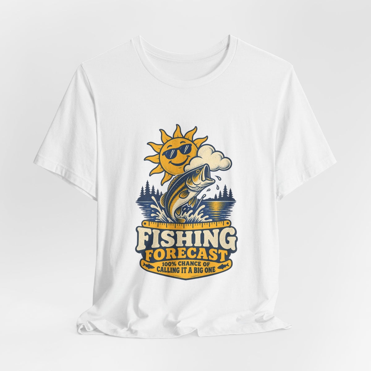 Fishing Forecast T-Shirt — 100% Chance of Calling It a Big One Vintage Fishing Tee