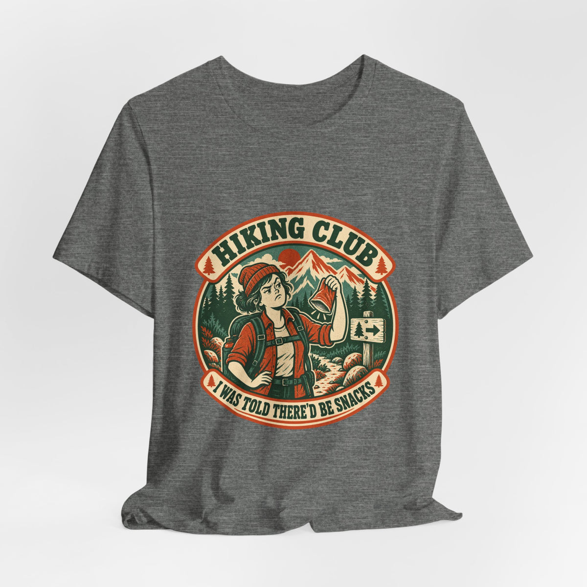 Hiking Club Snacks T-Shirt — Vintage Mountain Hiker Tee