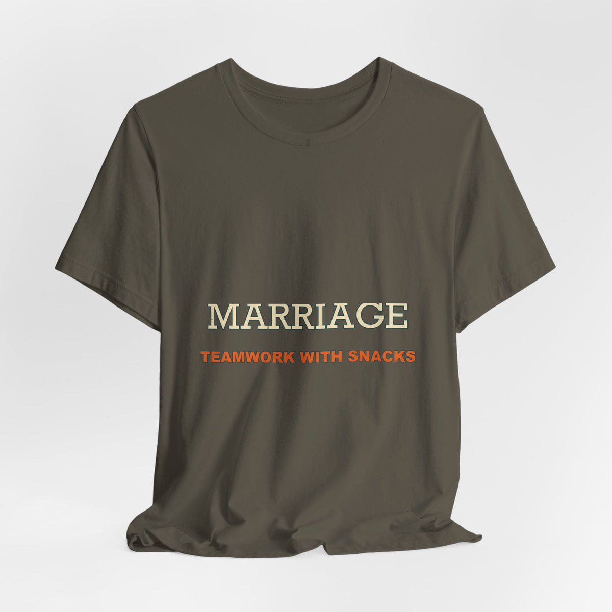 Marriage Teamwork With Snacks T-Shirt — Funny Vintage Relationship Quote Tee